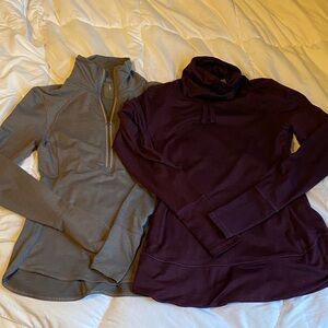 CALIA by Carrie Underwood Gray and Dark Purple Turtleneck Sweaters